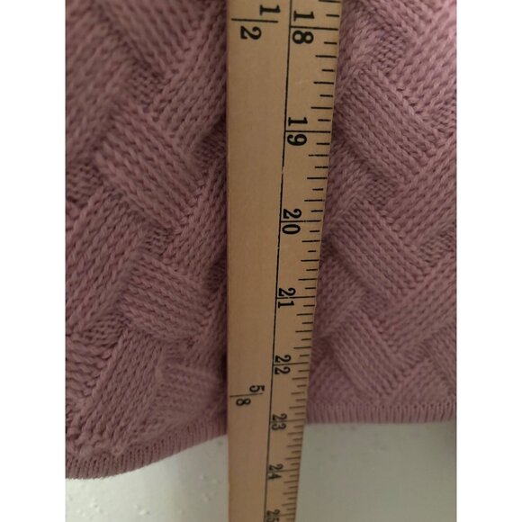 Talbots Cardigan Pink Merino Wool Cable Pattern Sweater Petite Small - Picture 7 of 9